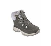 Skechers Trego Snow Worries, Botas Cortas al Tobillo Mujer, Olive Suede/Duraleather/Faux Fur, 39 EU