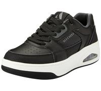 Skechers Zapatillas Uno Court de caña Baja para Hombre, Cuero Negro Duraleather Ribete carbón, 44 EU