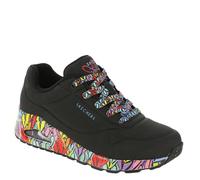 Skechers Zapatillas UNO Ravaged Love para Mujer, Black Duraleather Multi Trim, 40 EU