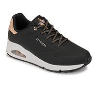 Skechers Uno - Shimmer Away, Zapatillas de Deporte Mujer, Black Durabuck Rose Gold Duraleather Trim, 36 EU