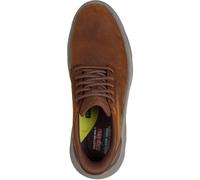 Skechers - Zapato Casual de Cordones,Blucher de Piel,Suela de Goma,Modelo Sencillo y clásico para: Hombre Color: Dark Brown Leather/Synthetic Talla:39