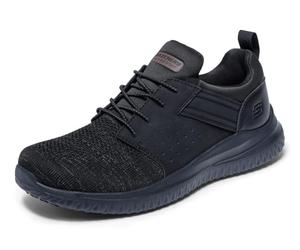 Skechers Zapato para Hombre Delson 3.0 Sr Oteron para el Cuidado de la Salud, Color Negro, 45 EU