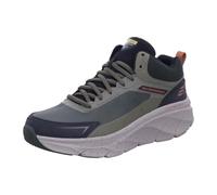 Skechers Zapatos D'lux Walker 2.0 para Hombre, Malla de Piel de Vaca Verde Oliva con Ribete Naranja, 43 EU