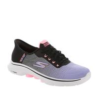 Skechers Zapatos Go Walk 7 para Mujer, Tela Negra con Ribete Multicolor, 39 EU