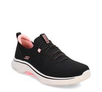 Skechers, GO Walk 7 Mujer, Textil Negro, Ribete Rosa Intenso, 41 EU