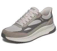 Skechers Zapatos sin cordones BOBS Sport Squad 4 para hombre, con aspecto central, Gris pardo/ multicolor, 9