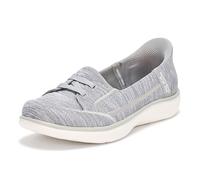 Skechers Zapatos sin cordones para mujer: mocasines planos flexibles para llevar, Gris, 36 EU