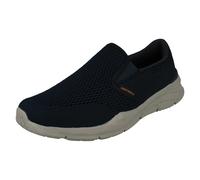 Skechers EQUALIZER 4.0 TRIPLE-PLAY, Zapatillas sin cordones para Hombre, Navy Engineered Mesh/Orange Trim, 44 EU