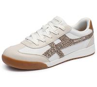 Skechers Zinger-Concrete Safari - Tenis para Mujer, Blanco/Leopardo, 37 EU