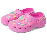 Skechers Zuecos Heart Charmer-Girly Land para niña, Rosa encendido / multicolor, 4 Big Kid