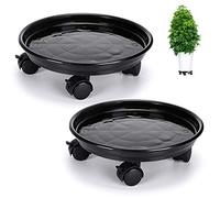 Skelang 2 Piezas Soporte para macetas con Ruedas, Soporte para Plantas con Ruedas de 30 cm, Soporte para Plantas con Rueda Universal para Plantas de Interior y Exterior, Capacidad de Carga 56 kg