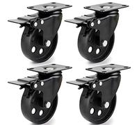 Skelang 4 Pcs Ruedas para muebles, ruedas giratorias de 10 cm, ruedas de servicio pesado de hierro fundido, capacidad de carga de 150 kg por rueda