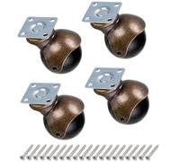 Skelang 4 piezas de ruedas para placas, ruedas para muebles de 40 mm, ruedas antiguas de bola para muebles, armario, silla, capacidad de carga de 22,7 kg por rueda