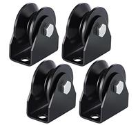 Skelang 4 ruedas de ranura en V de 63,5 mm, ruedas para puerta corredera con soporte, ruedas rígidas resistentes para puerta rodante, puerta de fábrica, puerta de entrada, capacidad de carga total de