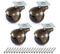 Skelang 4 ruedas giratorias de bola, ruedas de placa de 50 mm, ruedas giratorias de placa antigua para muebles, silla, mesa de café, sofá, capacidad de carga de 30 kg por rueda