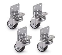 Skelang 4 ruedas giratorias, rueda de 25 mm con placa en forma de L, ruedas de TPE para soporte de plantas, gabinete, carro, capacidad de carga total de 45 kg
