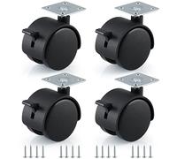 Skelang 4pcs rueda giratoria con placa de montaje 38 * 38 mm, rueda de nylon de 50 mm con freno, rueda de nylon con bloqueo,capacidad de carga 20 kg por rueda