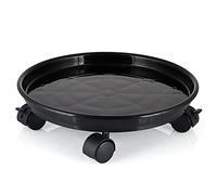 Skelang Carrito para macetas de 30 cm, con ruedas de freno, rodillo de plástico para maceta pesada de jardín, soporte para macetas, capacidad de carga de 56 kg (negro)