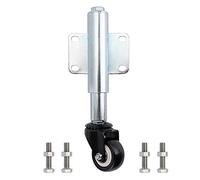 Skelang Rueda de puerta giratoria retráctil de 2 pulgadas con resorte, rueda giratoria de 2-1/2 pulgadas para puerta de madera de jardín, valla de patio, capacidad de carga 110 libras