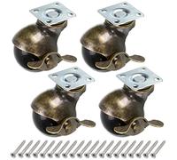 Skelang Ruedas Giratorias con Freno, Ruedas Giratorias Antiguas, Ruedas para Muebles, repuesto para muebles, sofás, sillas, armarios, 4 piezas, 50mm