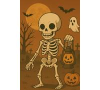 Skeleton Anime Halloween Notebook: Fun and Easy Notebook for Boys and Girls | Cute Pumpkins, Ghosts, Witches and Monsters | Perfect Halloween Gift