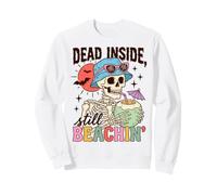 Skeleton Beach Goth Dead Inside Beachin Summer Humor Sudadera