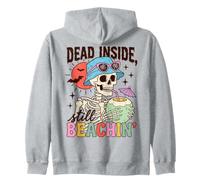 Skeleton Beach Goth Dead Inside Beachin Summer Humor Sudadera con Capucha