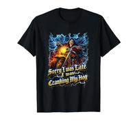 Skeleton Biker arrancando mi h0g Motociclista Grim Reaper Camiseta gráfica económica, Hombre, Negro, S