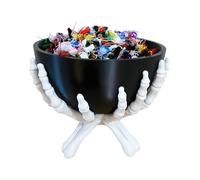 Skeleton Candy Bowl Tray, Halloween Decorative Snack Dish, Gothic Figurine Key Holder, 24x23x18cm, Spooky Skeleton Decor for Entryway, Kitchen, Bedroom, Dorm, Living Room Display Effortlessly