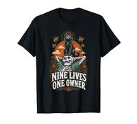 Skeleton Cat Nine Lives One Dueño y Amante de Spooky Kitty Camiseta