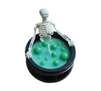 Skeleton Cauldron Candle - Skeleton in Witch Cauldron Candle, Gothic Halloween Skull Decor | Spooky Gothic Halloween Decoration for Haunted House, Living Room, Kitchen, Desk, Apartment & Party Display