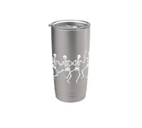 Skeleton Dance Crew Skelet Dancing Funny Halloween Niños Niños Vaso térmico de acero inoxidable de doble pared