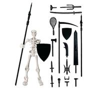 Skeleton Decor, Movable Skeleton Action Model, Halloween Desktop Ornament, Poseable Human Bone Figure, 1.38x0.59x5.12 Inches, for Display, Teaching, Holiday, Home, Workplace, Indoor, Outdoor, Entryway