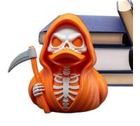 Skeleton Duck Figurine, Gothic Halloween Statue, Holding Sickle Decorative Ornament for Home, Bookshelf, Car and Table Display, Spooky Skeleton Duck Decor for Halloween Parties, Seasonal Indoor