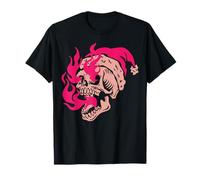 Skeleton Fire Skull Christmas Badass Camiseta
