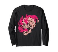 Skeleton Fire Skull Christmas Badass Manga Larga