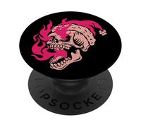 Skeleton Fire Skull Christmas Badass PopSockets PopGrip Adhesivo