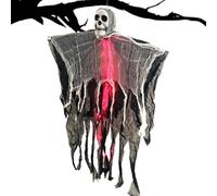 Skeleton Flying Ghost - Lighted Floating Prop, Spooky Wall Ornaments