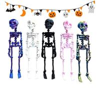 Skeleton Fridge Magnets, Skull Cabinet Stickers, 7.09in Authentic Poseable Halloween Decorations, 3D Printed Design, Movable Joint Figures for Holiday, Home, Party, Adults