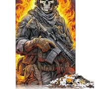 Skeleton Guerrero Puzzle 300 Piezas para Adultos Juego De Rompecabezas Juegos EduGatoivos Cumpleaños para Decoración del Hogar Stress Relief 300pcs (40x28cm)