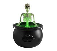 Skeleton Halloween Black Witch Bowl LED Mist Maker Party Scary Prop Trick for Horror Halloween Decor(Bat Bucket)
