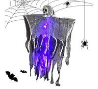 Skeleton Halloween, Flying Ghost Lighted Prop, 31,5 x 24,02 in ergonomic design, Floating Ornament with Fog, Halloween Decoration for Garden, Oculquerade, Classrooms, Walls, Carnivals, Courtyards