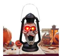 Skeleton Halloween Lantern, Handheld Vintage Light, Spooky Decorative Accent, Flickering LED Glow Effect, Black Unit Size, Excellent for Yard Garden Porch Haunted House Display