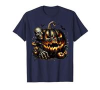 Skeleton Halloween Skull Pumpkin Graphic For Spooky Season Camiseta