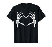 Skeleton Hands Heart Shape Spooky Halloween Love Creepy Goth Camiseta
