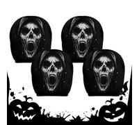 Skeleton Headrest Covers 4 Pack Elastic Halloween Car Seat Protector