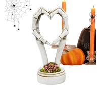 Skeleton Heart Hands Statue, Bone Hand Gesture Desk Sculpture, Exquisite Versatile Desktop Decor for Wedding, Offices, Living Room, Kitchen, Shelf, Counter Display, 3.35x4.13x8.27 Inches