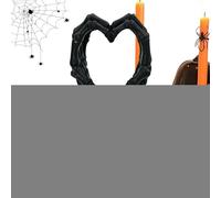 Skeleton Heart Hands Statue, Bone Hand Gesture Desk Sculpture, Exquisite Versatile Desktop Decor for Wedding, Offices, Living Room, Kitchen, Shelf, Counter Display, 3.35x4.13x8.27 Inches