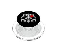 Skeleton Heart Rib Cage X-Ray Funny Halloween PopSockets PopGrip para MagSafe