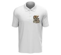 Skeleton Holding Bright Flower Bouquet - Polo de algodón para hombre, color blanco